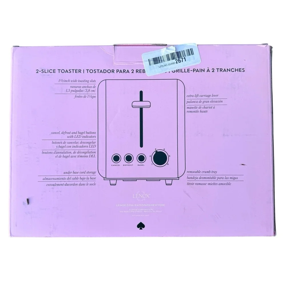 Kate Spade New York Vintage Turquoise 2-Slice Toaster‎ Retro *New Open Box READ*